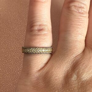 Freida Rothman Gold and Rhodium Silver Women's Stacking Band Ring